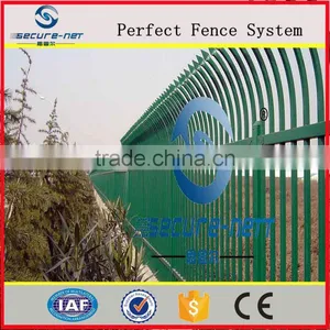 Curved Top Steel Fence With Hollow Bar Rails Design thumbnail-2