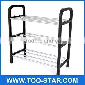 Popular Combination Environmental Plastic Home 4 Tier Shoes Rack Shelf Storage Organizer Metal Pipe Stand Holder Shelves thumbnail-2