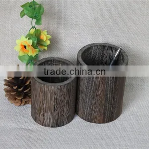 Round Burning Color Office Use Wooden Pencil Holder thumbnail-1