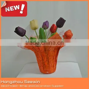 Decorative Pot Covers/bopp Pearlized Film Pot Cover With Mesh/garden Flower Pot thumbnail-1