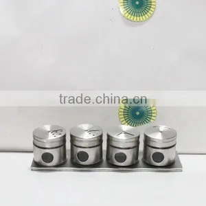 Metal Coated Glass Salt and Pepper Shaker With Metal Rack thumbnail-4