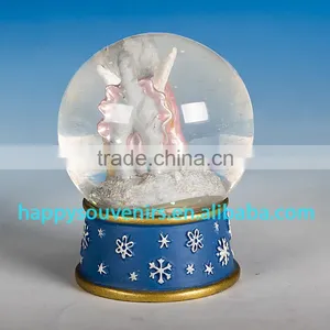 Cute Dog Animal Glass Snow Globe With Polyresin Base Gift Snow Globe Diameter 45mm thumbnail-6