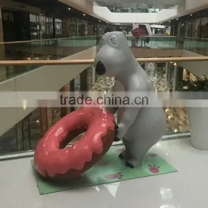 Fiberglass Bear Statue Sculpture With Candy thumbnail-3