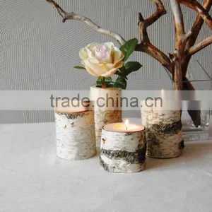 Home Decor Wood Candles.Tree Branch Candleholders Set Of 3, Wooden Tealight Holders thumbnail-1