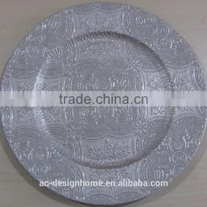 SILVER GLITTER PP PLASTIC CHARGER PLATE thumbnail-1