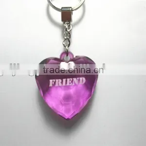 2015 China Different Color Acrylic Clear Hanging Decoration Transparency Heart With Key Ring thumbnail-5