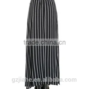 New Maxis Splits Skirts Women Plus Size Maxi Skirt Fashion High Street Black Striped Women Long Skirt thumbnail-2