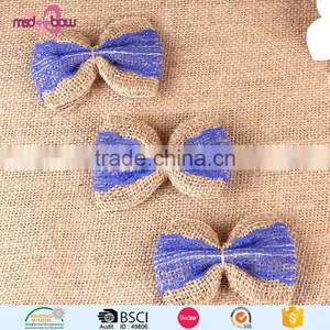 Latest Designs Burlap Jute Bow Girls Hair Accessories Clips thumbnail-3