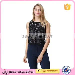 New Design Factory Price Accept Small/Min/Loe Order Quantity Ebroideried Embellishment Beaded Women Top Women Blouse thumbnail-1