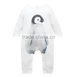 Fashionable Boy Clothes Penguin Design Newborn Baby Rompers For Winter thumbnail-1