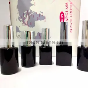 Fancy White UV Coated Bottle With Shiny Silver Cap,gel Bottle Sets With Cap and Brush India thumbnail-3