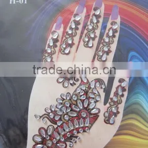 HAND Tattoo Sticker BINDI HENNA Glitter STICKER thumbnail-2