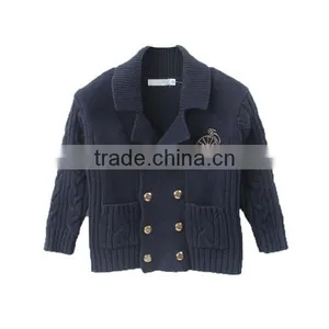 Boys Double-breasted Knitting Patterns Children Sweater thumbnail-1
