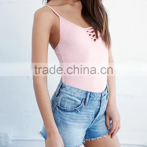 Ribbed Lace-Up Tank Top thumbnail-1