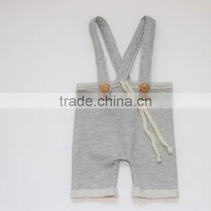 Baby Bodysuit Baby Suspenders Soft Plain Baby Rompers thumbnail-1