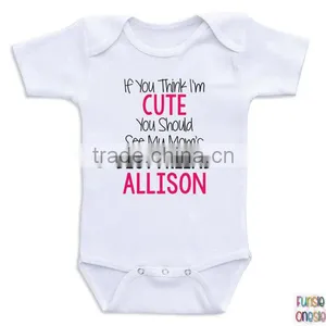 2017 Newborn Baby 100% Cotton Clothes Baby Infant Cartoon Printed Rompers Customized T Shirt For Baby Kids thumbnail-3