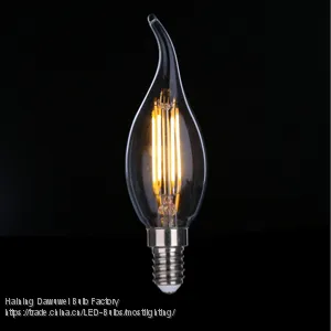 Triac Dimmable LED Filament Bulb Candle C35 4W Clear IC Drive 2200-6000K thumbnail-1
