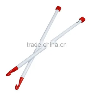Custom Red & White PP Plastic Hollow Knitting Needle Handle Crochet Hook thumbnail-1