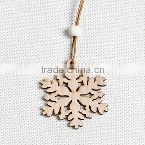 Christmas Ornament Laser Cut Snowflake Wood Hollow Crafts thumbnail-1
