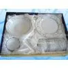 Fine Bone China Sliver Round Dinnerware, Porcelain 30 Pcs Dinner Set thumbnail-1
