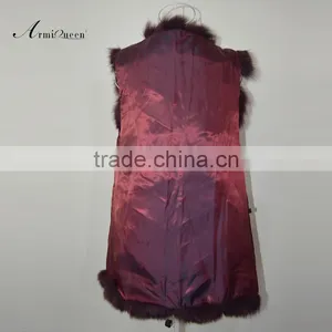 Rose Real Fox Fur Gilet For Ladies Wear,Long Style Fur Vest&Coat thumbnail-2