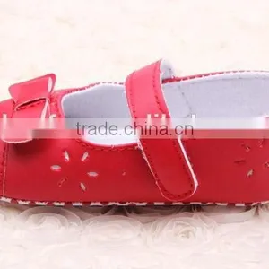PU Leather Princess Bow Girls Kids Newborn Baby Flat First Walkers Shoes thumbnail-3