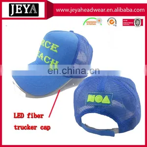 2016 Factory Wholesale Selling Embroidery Baseball Trucker Led Cap With Led Tube End Cap Customized thumbnail-1