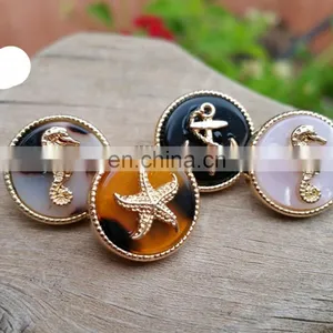 Summer Seahorse Starfish and Anchor Tortoise Shell Stud Earrings thumbnail-1