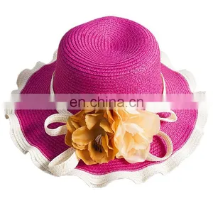 2015 New Fashion Casual Summer Wide Large Brim Cap Sweet Women Beach Straw Hat thumbnail-5