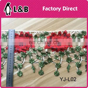 New Design Hot Sale Polyester Material Multicolor Flower Trim for Decoration thumbnail-3