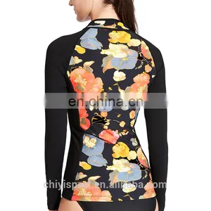 Wholesale Custom Sublimation Print Compression Rashguards With Front Zipper thumbnail-2