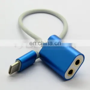 Metal Type C USB C Male to Dual 2 3.5mm Female Splitter Audio Cable thumbnail-2