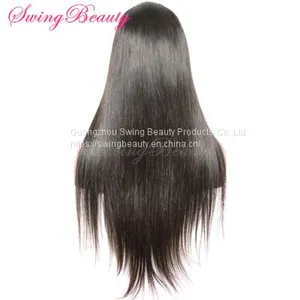 100% Natural Human Hair Wig Full Handmade Lace Wig Cap Straight Hairs thumbnail-3
