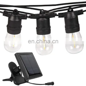 S14 Led 48ft 15 Sockets Party Edison Bulb Patio Led Solar String Lights Waterproof thumbnail-1