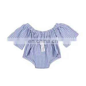 Wholesale Cotton Infant Clothing Baby Girls Romper Dress Flutter Sleeve Romper thumbnail-2