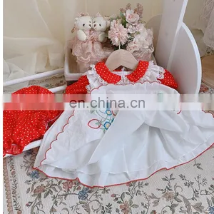 Arrivals Baby Strawberry Dress Shirt Bread Shorts Set Summer Short Sleeve Dress Clothes Toddler Girl Clothes thumbnail-3
