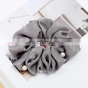 Women Pearl Elastic Rubber Bands Headwear Headband Girls Scrunchies Solid Silk Hair Tie Rope Ring Hair Accessories Free Shipping thumbnail-4