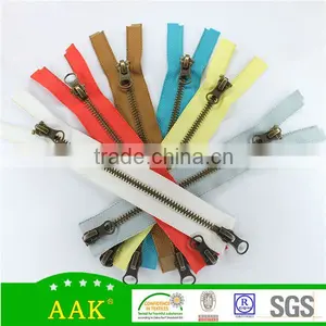 5# Bronze Metal Double Sided Zipper Two Way Open End For Jacket thumbnail-2