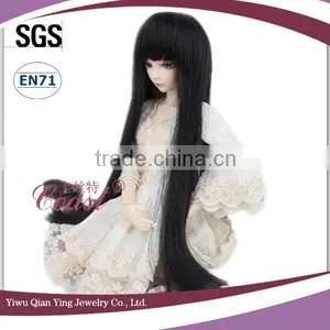 Long Natural Straight Black Doll Hair Wigs thumbnail-2