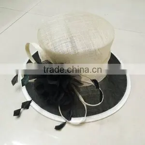 Kentucky Derby Wedding Dress Wide Brim Sinamay Flat Hat Small Order thumbnail-3