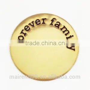 22.5mm Gold Antiqued Forever Family Floating Stamped Plates for Lockets thumbnail-1