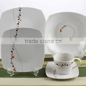 20 Pcs Porcelain Dinner Set Direct Supply Form Factory Ceramic Square Shape Dinner Setceramic Dinner Plate and Soup Bowl thumbnail-2