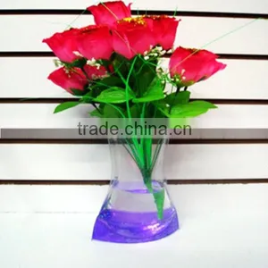 Folding Clear Plastic Flower Vase/pvc Vase/plastic Vase thumbnail-1