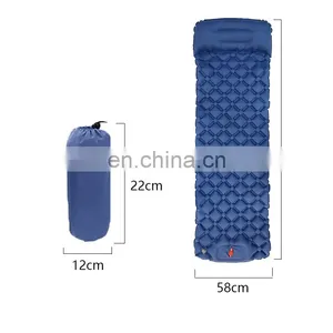 Winter Inflating Insulated Foot Press Sleeping Pad Mat Mattress With Pillow For Camping Camp Inflatable Outdoor Sleeping Pad thumbnail-2