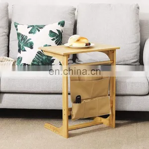 Modern Bamboo Laptop Table Bedside Laptop Table With Storage Bag thumbnail-4