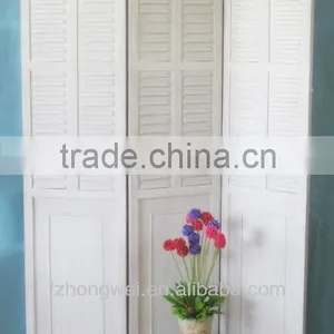 3Pieces Folding Antique White Wooden Room Screens/Room Divider for Home Decor thumbnail-1
