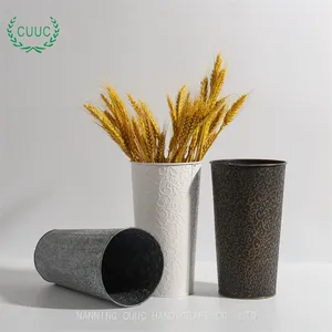 Galvanized Metal Vases Flower Buckets Bulk Farmhouse French Flowers Bucket Metal Bucket Decor for Home Decor and Wedding Table Centerpiece Decorations thumbnail-2