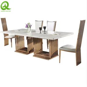 Hotel Banquet Gold Stainless Steel Triangle Wedding Dining Table for Event thumbnail-2