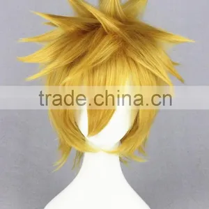 High Quality 35cm Short Straight Bleach Cosplay Hair Wigs Kurosaki Ichigo Light Blonde Wigs Synthetic Anime Cosplay Wig thumbnail-3