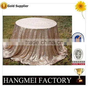 New Cheap Hot Sale Fancy 100% Polyester Embroidery Metallic Sequence Wedding Silver Sequin Table Cloth thumbnail-4
